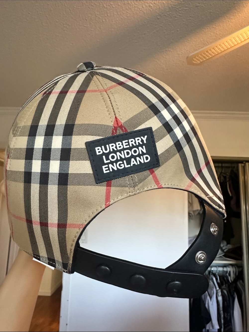 Burberry Beige Heritage Check Baseball Cap - Picture 7 of 7